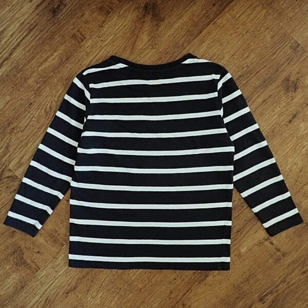 Size 4 Tilt Black & White Block-Striped Long Sleeve Tee EUC - Image 2