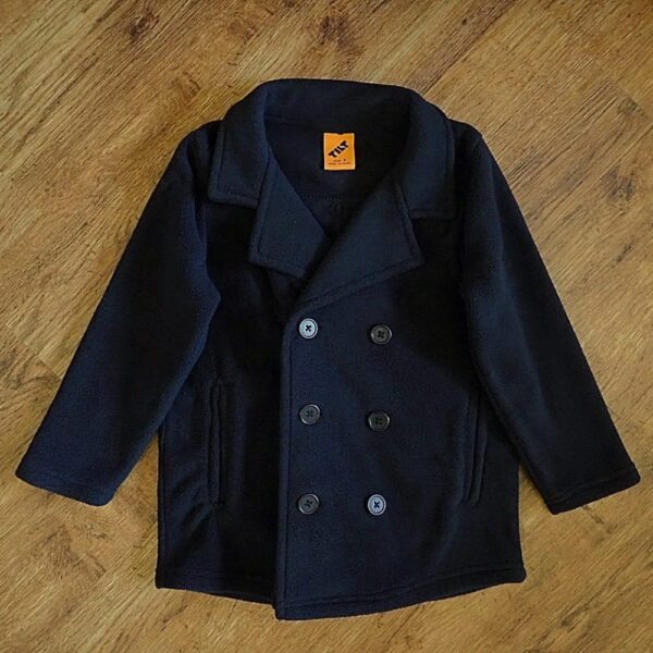Size 4 Tilt Medium Weight Black Polar Fleece Duffel Jacket EUC