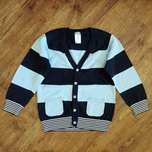 Size 5 Target Navy & Blue Block-Striped Lightweight Cardigan EUC