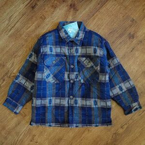 Size 5 Wave Zone Blue-Plaid Flannelette Lumbar Jacket NWT