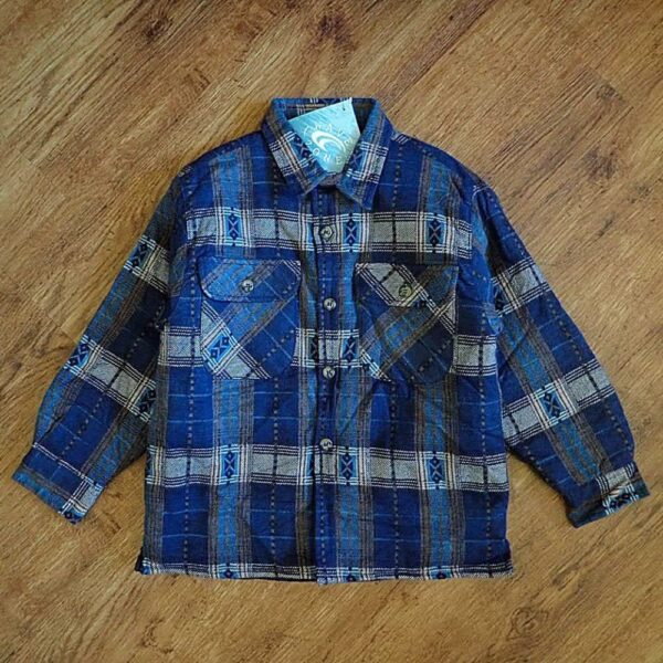 Size 5 Wave Zone Blue-Plaid Flannelette Lumbar Jacket NWT