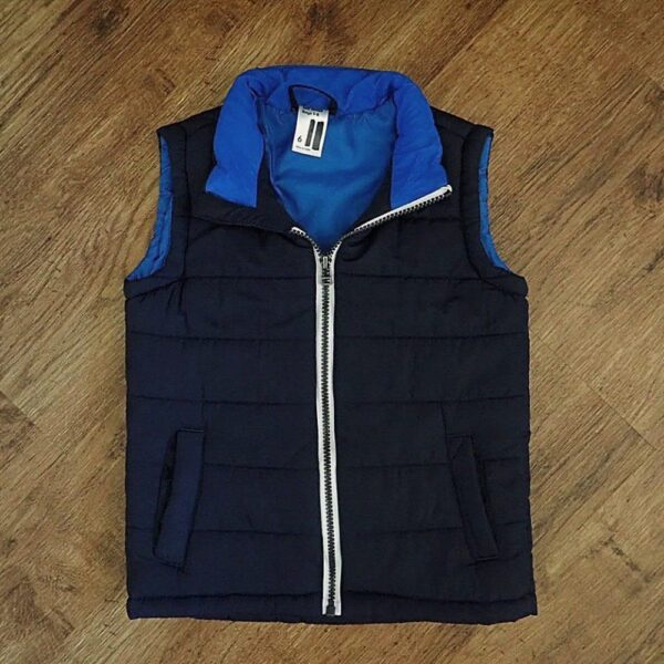 Size 6 Anko Navy & Cobalt Blue Quilted Puffer Vest EUC