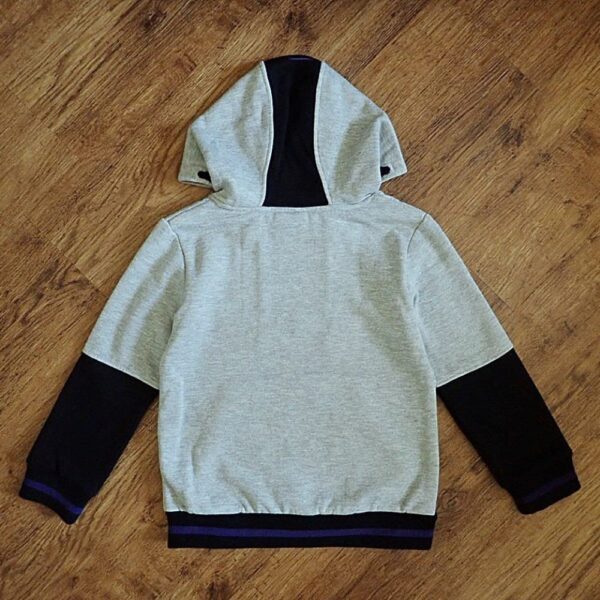 Size 6 Bad Boy Light Grey & Black Long Sleeve Hoodie EUC - Image 2