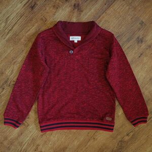 Size 6 Milkshake Burgundy & Black Marled Pullover NOS