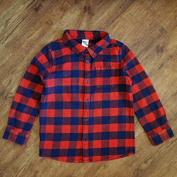 Size 5 Anko Navy & Red Long Sleeve Flannelette Shirt EUC