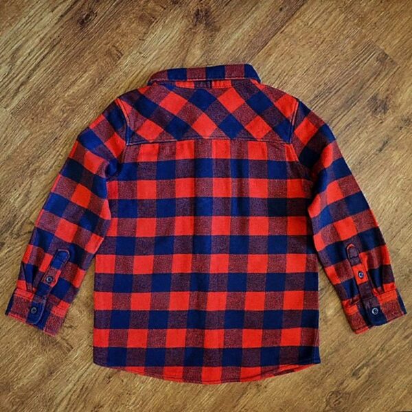 Size 5 Anko Navy & Red Long Sleeve Flannelette Shirt EUC - Image 2
