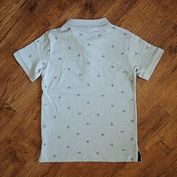 Size 5 Anko 'Sea Turtle' Patterned Grey Marled Polo Shirt EUC - Image 2