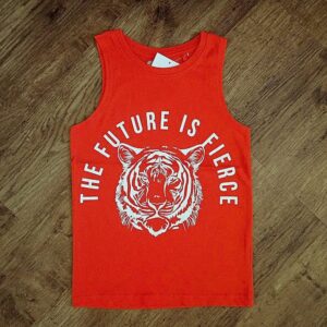 Size 5 B-Collection 'The Future is Fierce' Vermilion Tank Top NWT