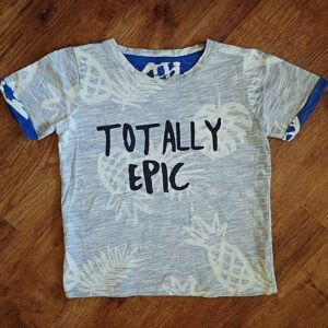 Size 5 B-Collection 'Totally Epic' Inside-Out-Printed Tee EUC