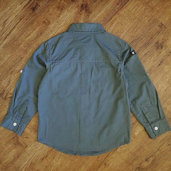 Size 5 Bad Boy 'American Military' Long Sleeve Grey Shirt EUC - Image 2