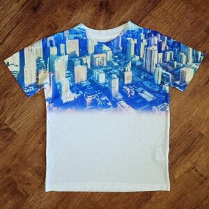 Size 5 Emerson Junior Blue & White Cityscape-Print Tee EUC