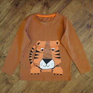 Size 5 Favourites Terracotta Coloured Long Sleeve Tiger Tee EUC
