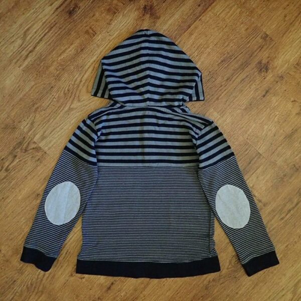 Size 5 H&T Grey & Black Block-Striped Hoodie EUC - Image 2