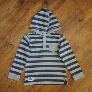 Size 5 H&T Grey Block-Striped Lightweight Hoodie IUC