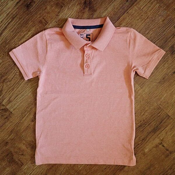 Size 5 H&T Short Sleeve Light-Terracotta Coloured Polo Shirt EUC