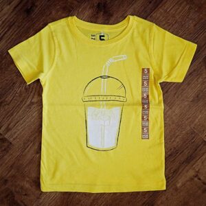 Size 5 H&T Yellow Slushie-Print Tee NWT