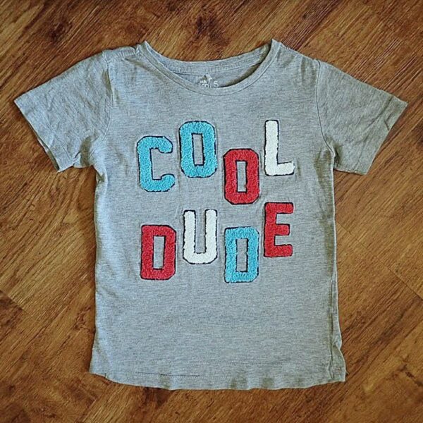 Size 5 Kids & Co 'Cool Dude' Grey Marled Tee EUC