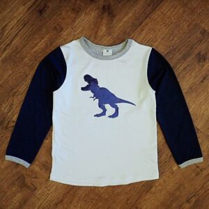 Size 5 Navy & White Long Sleeve Tee Sleep Top by Korango EUC