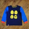 Size 5 Lego 'Minifig Heads' Long Sleeve Tee Sleep Top EUC