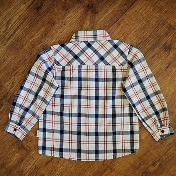 Size 5 Navy & White Plaid Long Sleeve Shirt by Love Henry EUC - Image 2