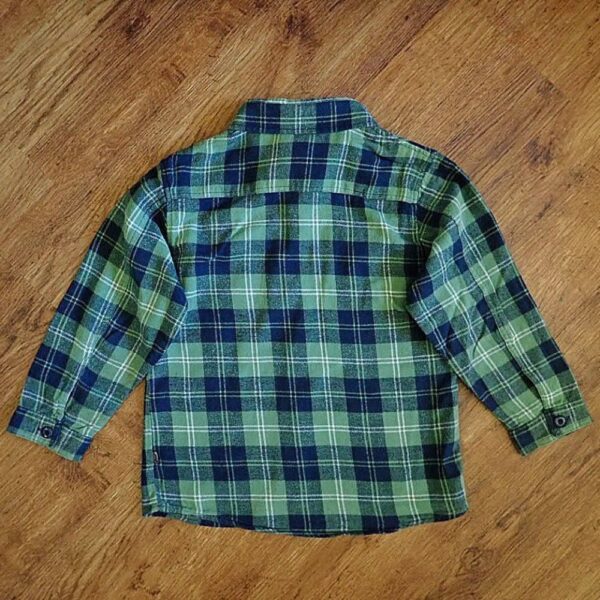 Size 5 Nuggets Green & Navy Long Sleeve Flannelette Shirt EUC - Image 2
