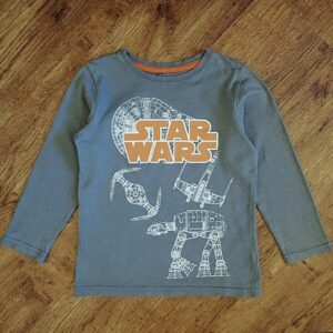 Size 5 Star Wars Plain Grey Long Sleeve Tee EUC