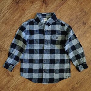 Size 5 Target Black & Grey Long Sleeve Flannelette Shirt EUC