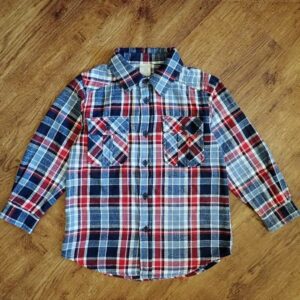 Size 5 Target Grey & Red Long Sleeve Flannelette Shirt EUC