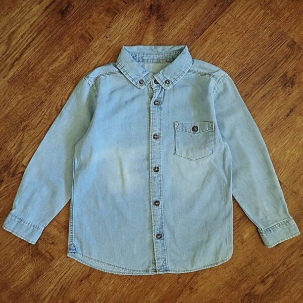 Size 5 Target Long Sleeve Blue Chambray Shirt EUC