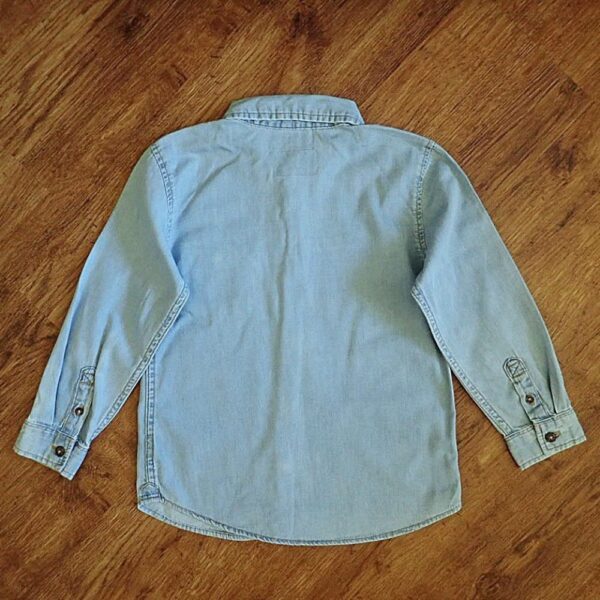 Size 5 Target Long Sleeve Blue Chambray Shirt EUC - Image 2