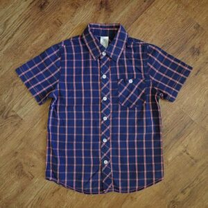 Size 5 Target Navy & Red Grid-Check Short Sleeve Shirt GUC