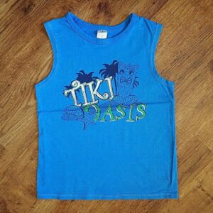Size 5 Target 'Tiki Oasis' Blue Tank Top EUC