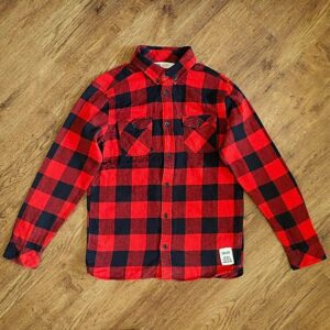 Size 12/13 H&M Red Check Long Sleeve Flannelette Shirt EUC