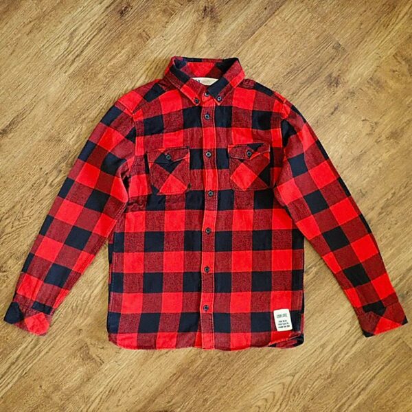 Size 12/13 H&M Red Check Long Sleeve Flannelette Shirt EUC