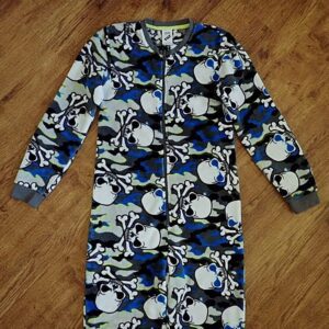 Size 14 Tilt Coral Fleece 'Skull & Crossbones' Sleepsuit EUC