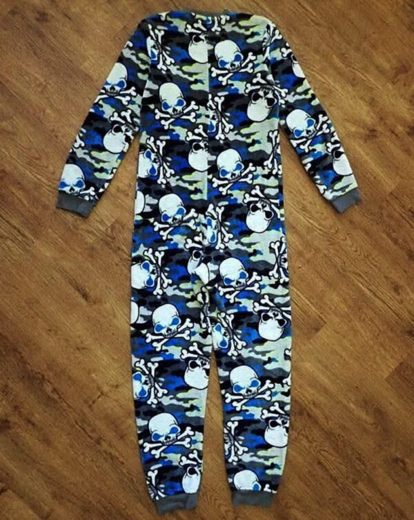 Size 14 Tilt Coral Fleece 'Skull & Crossbones' Sleepsuit EUC - Image 3