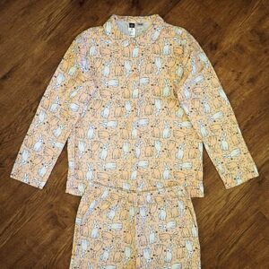 Size 16 Kids & Co Long Sleeve Flannelette 'Rabbit' Pyjamas EUC