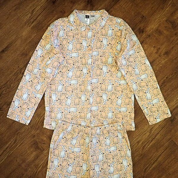 Size 16 Kids & Co Long Sleeve Flannelette 'Rabbit' Pyjamas EUC