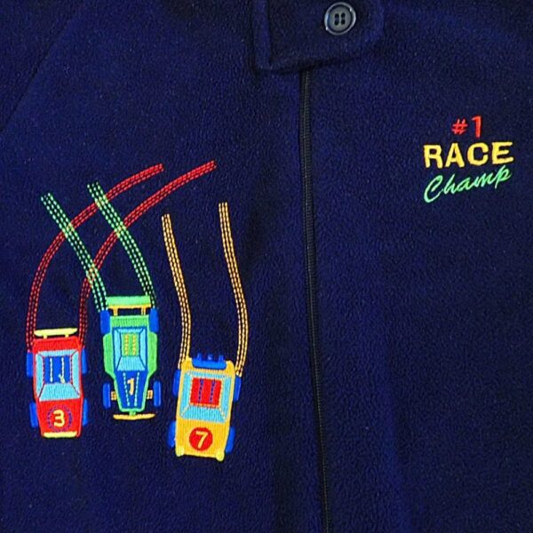 Size 3 Target 'Race Champ' Navy Polar Fleece Sleepsuit EUC - Image 4