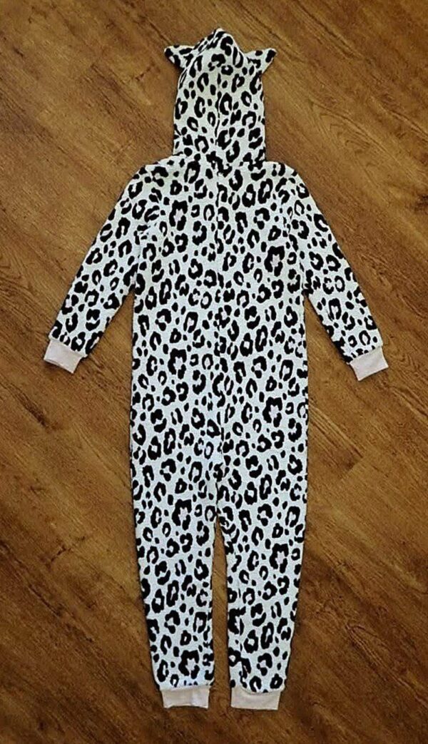 Size 8 Brilliant Basics Coral Fleece 'Leopard' Sleepsuit EUC - Image 3