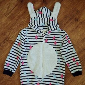 Size 8 Kids & Co Coral Fleece Hooded Sleepsuit EUC