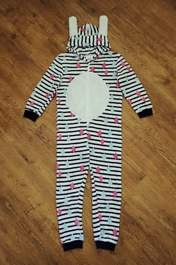 Size 8 Kids & Co Coral Fleece Hooded Sleepsuit EUC - Image 2