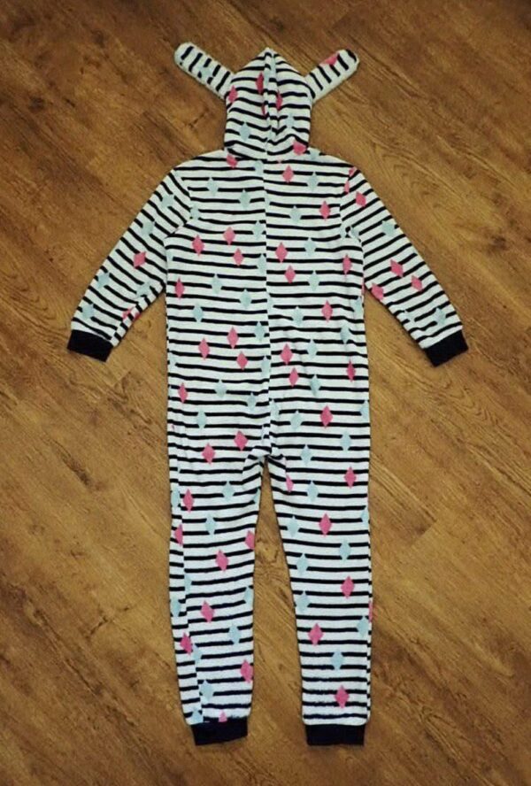 Size 8 Kids & Co Coral Fleece Hooded Sleepsuit EUC - Image 3