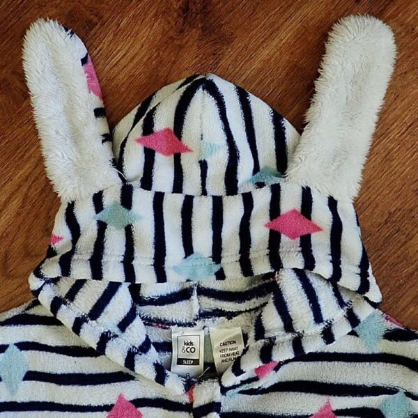 Size 8 Kids & Co Coral Fleece Hooded Sleepsuit EUC - Image 4