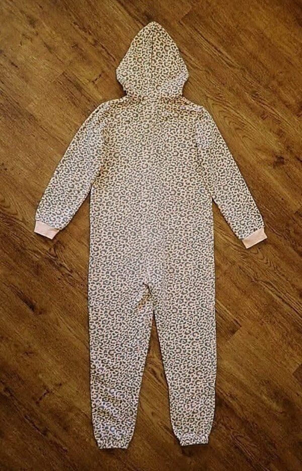 Size 9/10 Lily & Dan Leopard Print Hooded Sleepsuit GUC - Image 3