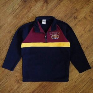 Size 12 AFL Brisbane Lions 1/4 Zip Polar Fleece Pullover EUC